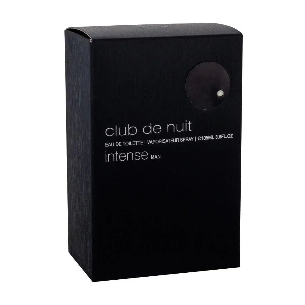 Schwarze Verpackung von Club de Nuit Intense Eau de Toilette für Herren, 105ml