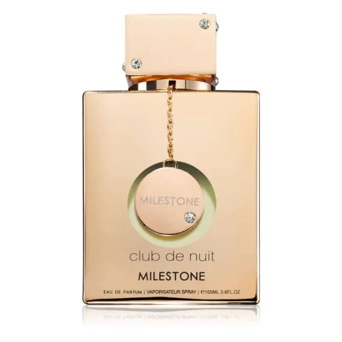 Goldene Parfumflasche Club de Nuit Milestone Eau de Parfum Unisex 105 ml, luxuriöses Design