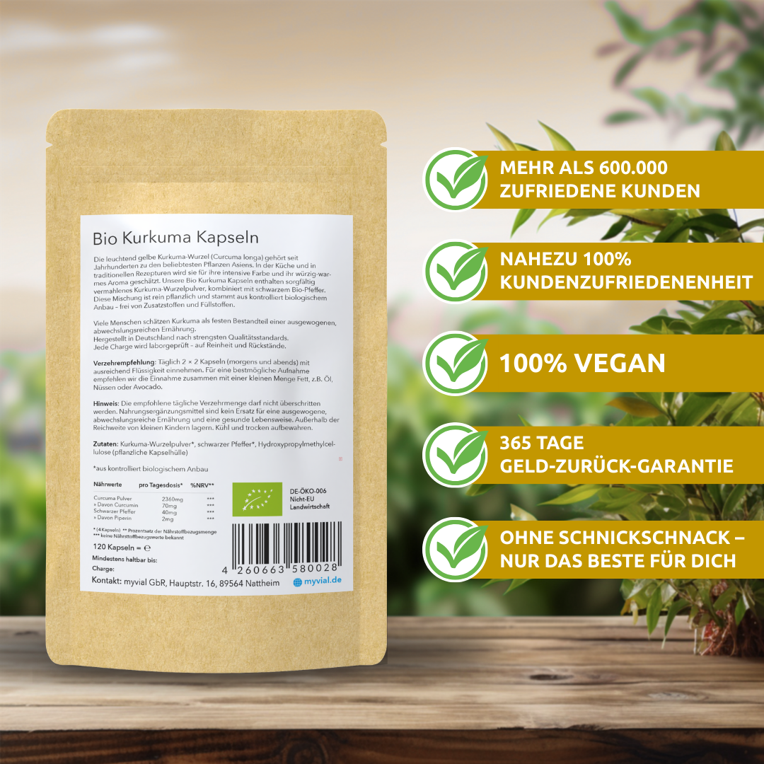 Organic Turmeric Capsules with Organic Black Pepper