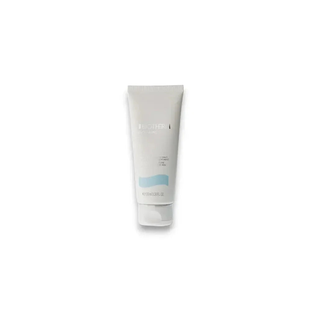 Handcreme in weißer Tube, Biotherm, Handpflege, minimalistisch auf weißem Hintergrund