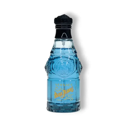 Versace Blue Jeans Eau de Toilette Herrenduft in blauer, geprägter Glasflasche
