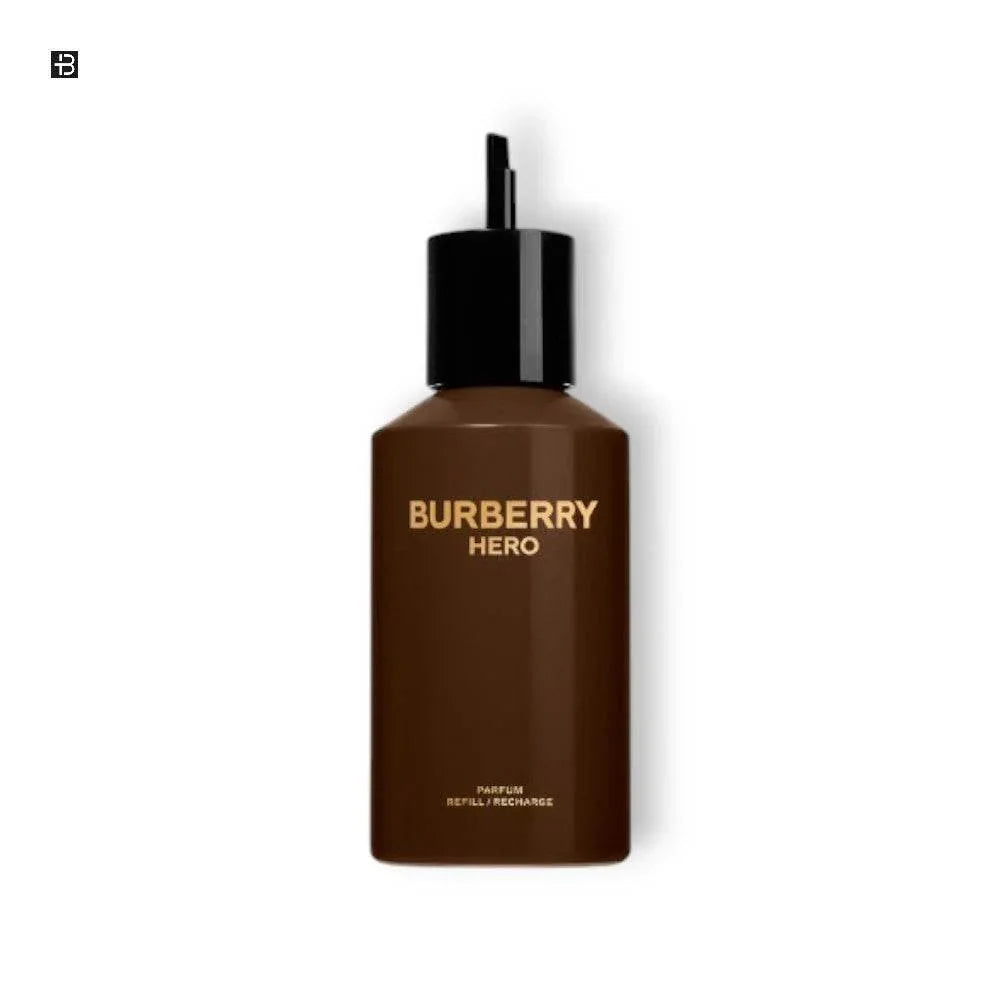 Braune Parfumflasche Burberry Hero Parfum Spray Refill 200ml auf weißem Hintergrund
