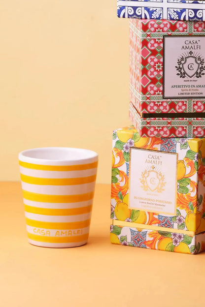 CASA AMALFI BUONGIORNO POSITANO HAND PAINTED CANDLE - Lemon Basil & Mandarin