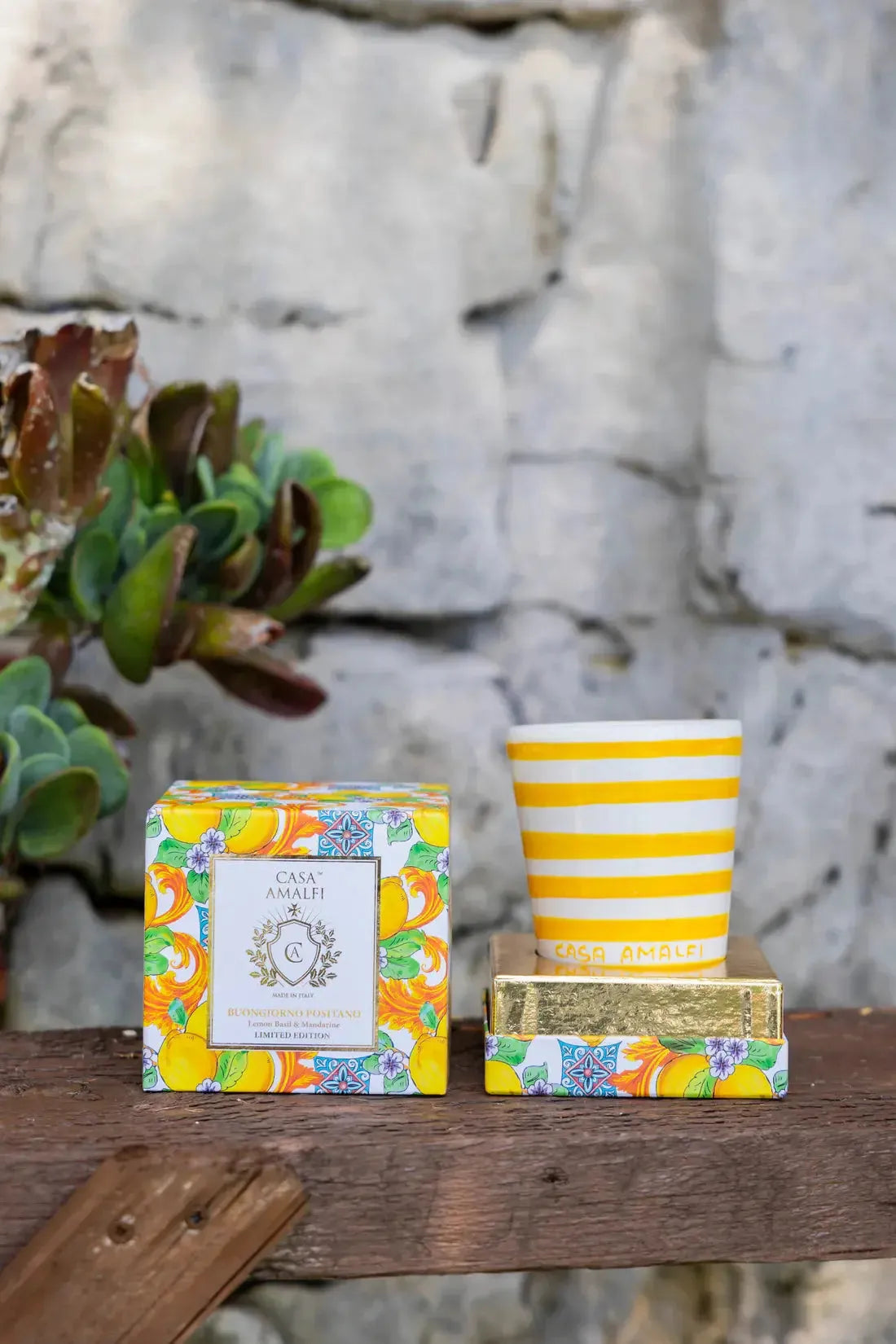 CASA AMALFI BUONGIORNO POSITANO HAND PAINTED CANDLE - Lemon Basil & Mandarin