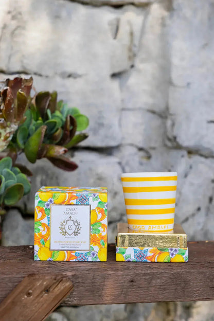 CASA AMALFI BUONGIORNO POSITANO HAND PAINTED CANDLE - Lemon Basil & Mandarin