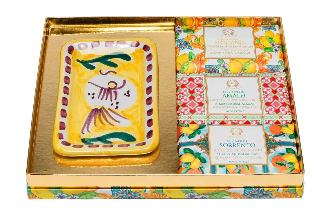 CASA AMALFI LEMON MAIOLICA 3 SOAP GIFT SET