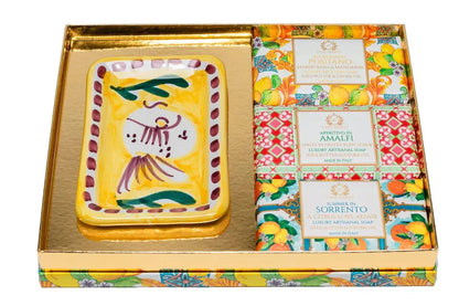 CASA AMALFI LEMON MAIOLICA 3 SOAP GIFT SET