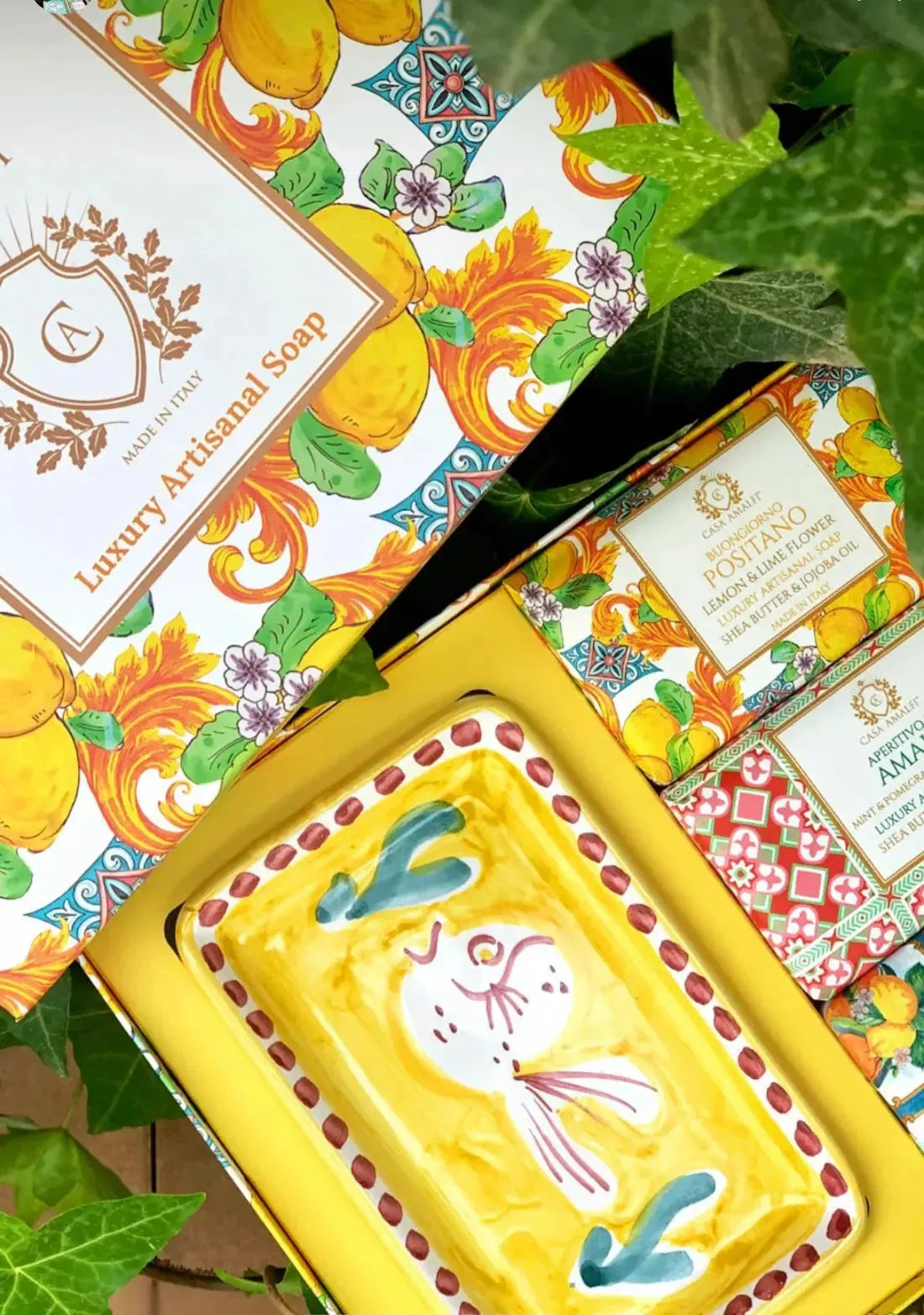 CASA AMALFI LEMON MAIOLICA 3 SOAP GIFT SET