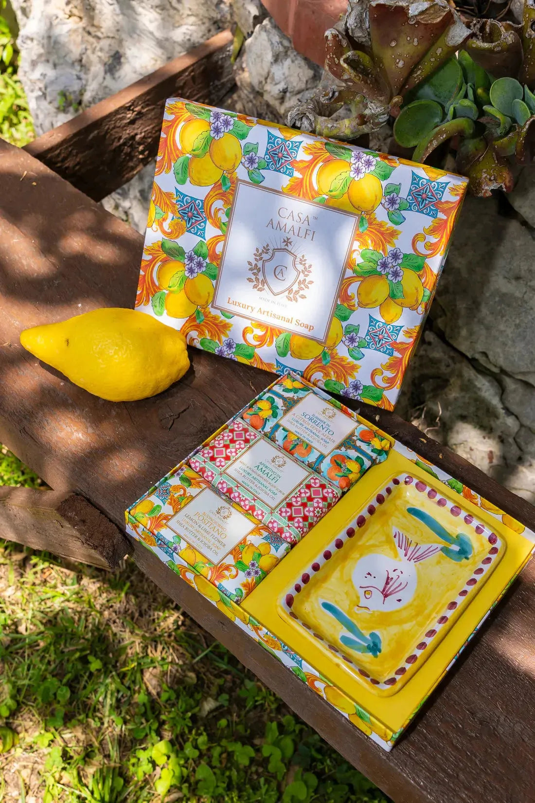 CASA AMALFI LEMON MAIOLICA 3 SOAP GIFT SET