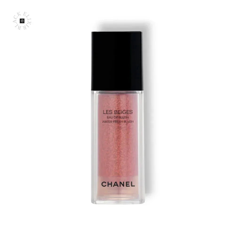 Wasserbasierter Blush in hellrosa, im transparenten Flakon mit schwarzem Deckel, Produktfoto