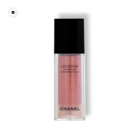 Wasserbasierter Blush in hellrosa, im transparenten Flakon mit schwarzem Deckel, Produktfoto