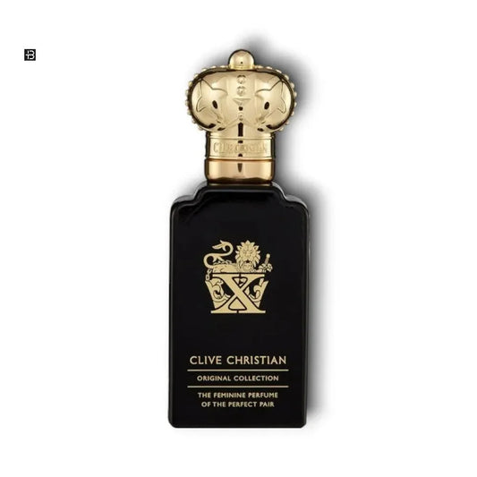 Schwarzer Clive Christian Parfumflakon mit goldener Krone und luxuriösem Design, 50 ml