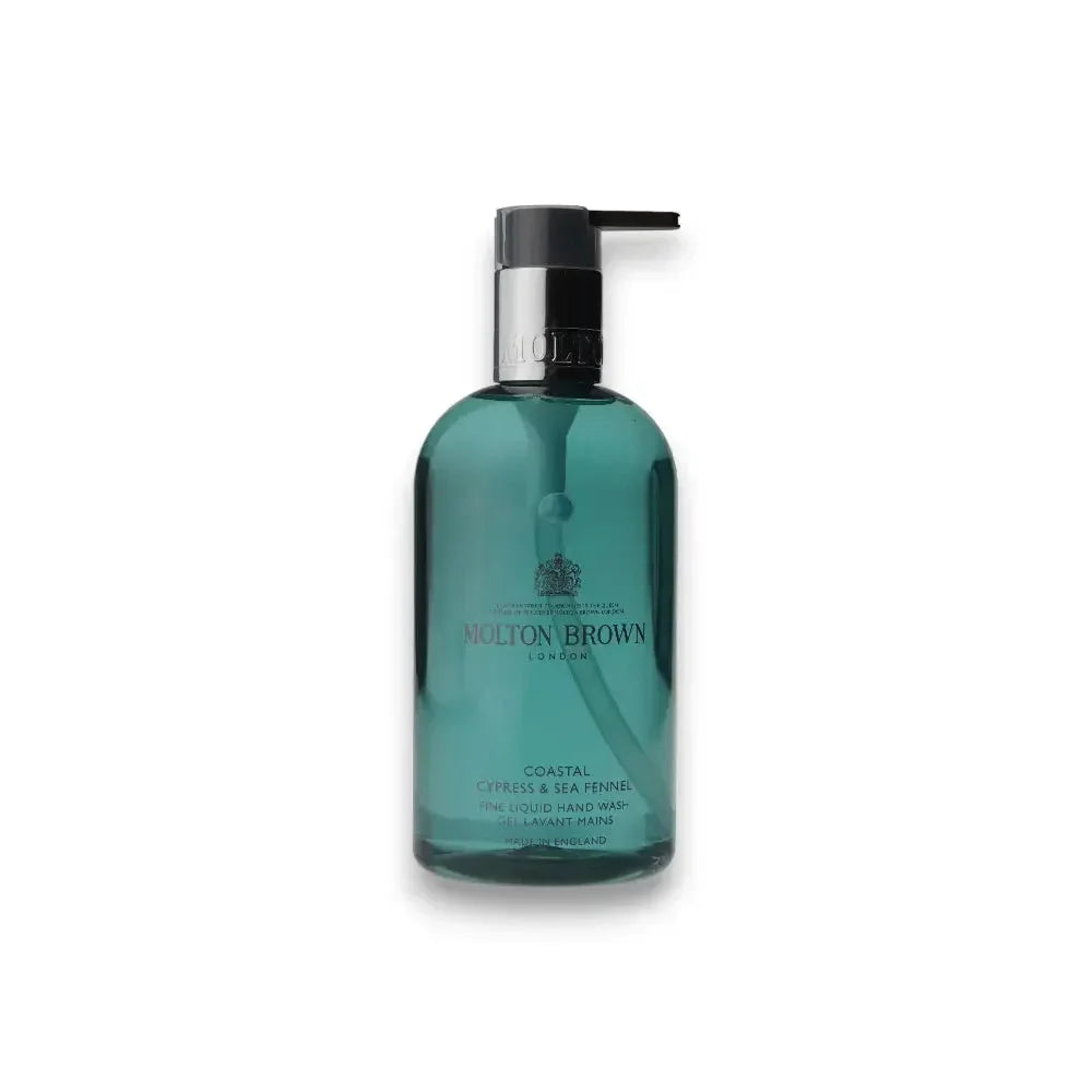 Molton Brown Coastal Cypress & Sea Fennel Handseife in türkisfarbener Pumpflasche