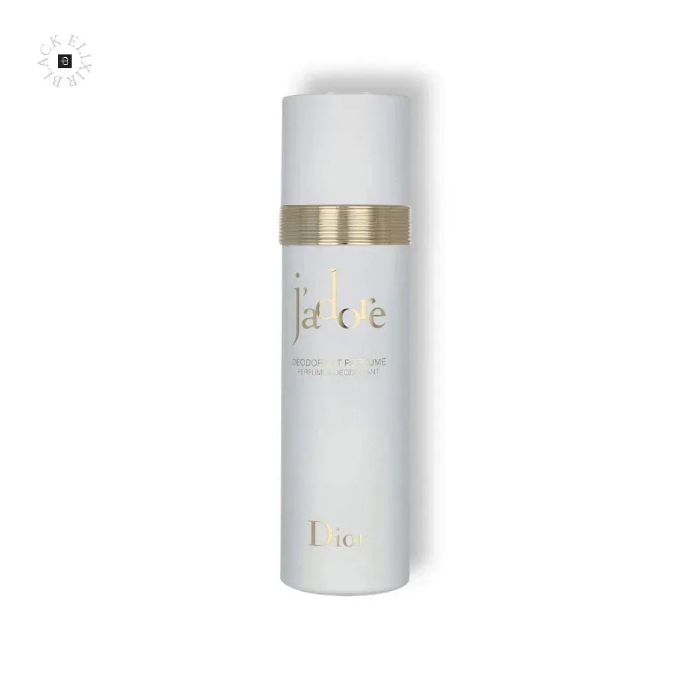 J'adore Deodorant Spray, eleganter, weißer Flakon mit goldener Aufschrift und Akzent, Damenpflege