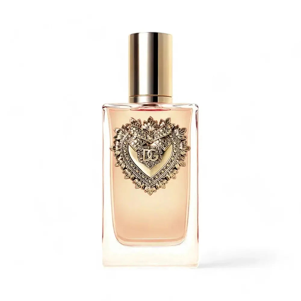 Luxus Parfumflakon mit goldener Herz-Verzierung, exklusives Eau de Parfum für Damen