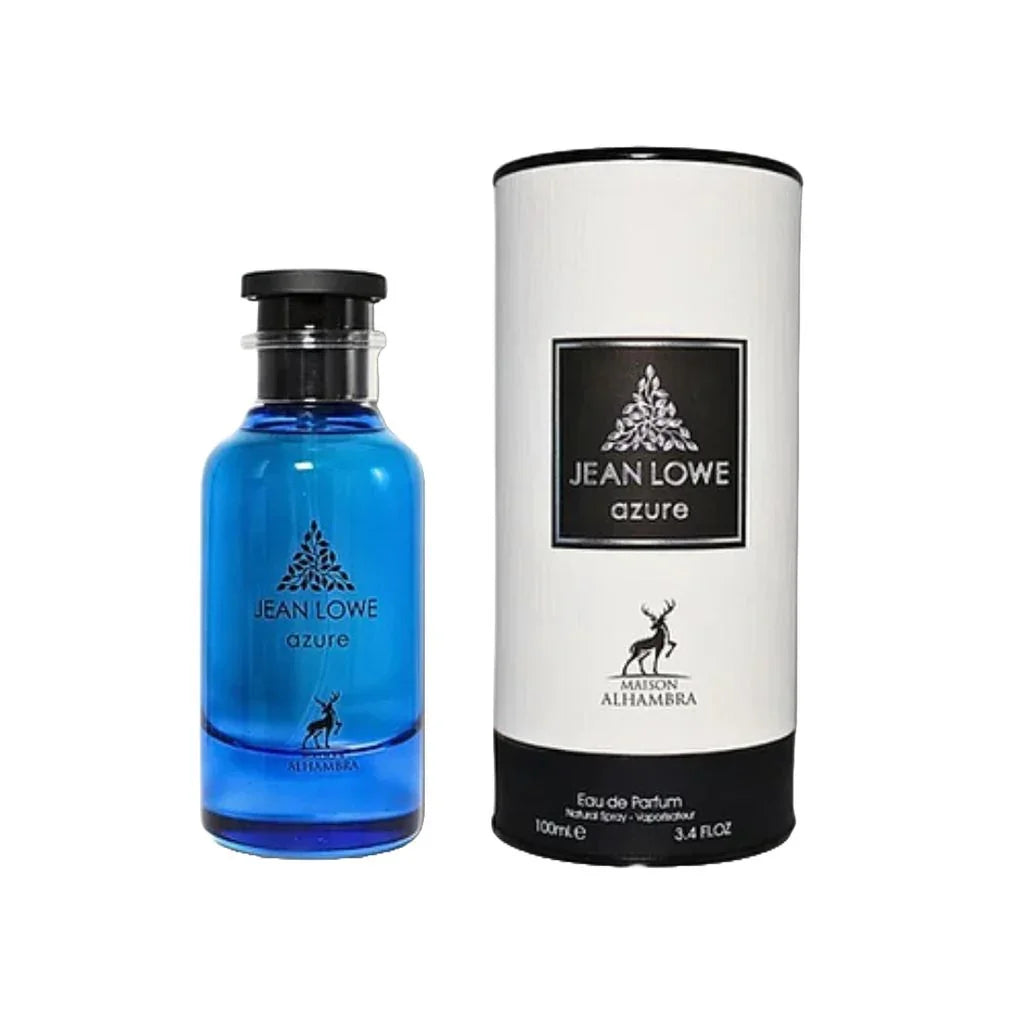 Jean Lowe Azure Parfum Flakon blau mit eleganter Verpackung, luxuriöses Duft für Damen und Herren