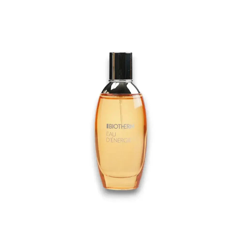 Orangefarbene Eau de Toilette Flasche mit silbernem Deckel, elegantes Duftprodukt
