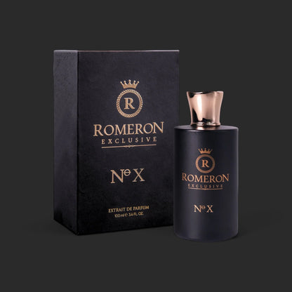 Luxus Parfum Flakon und Box Romeron Exclusive No X, elegantes Design, Extrait de Parfum