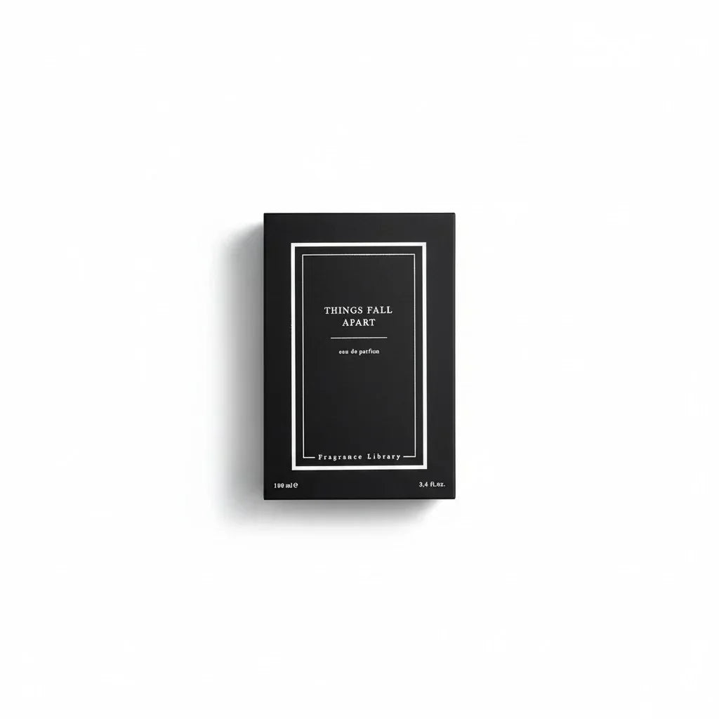 Schwarze Verpackung des Fragrance Library Things Fall Apart Eau de Parfum.
