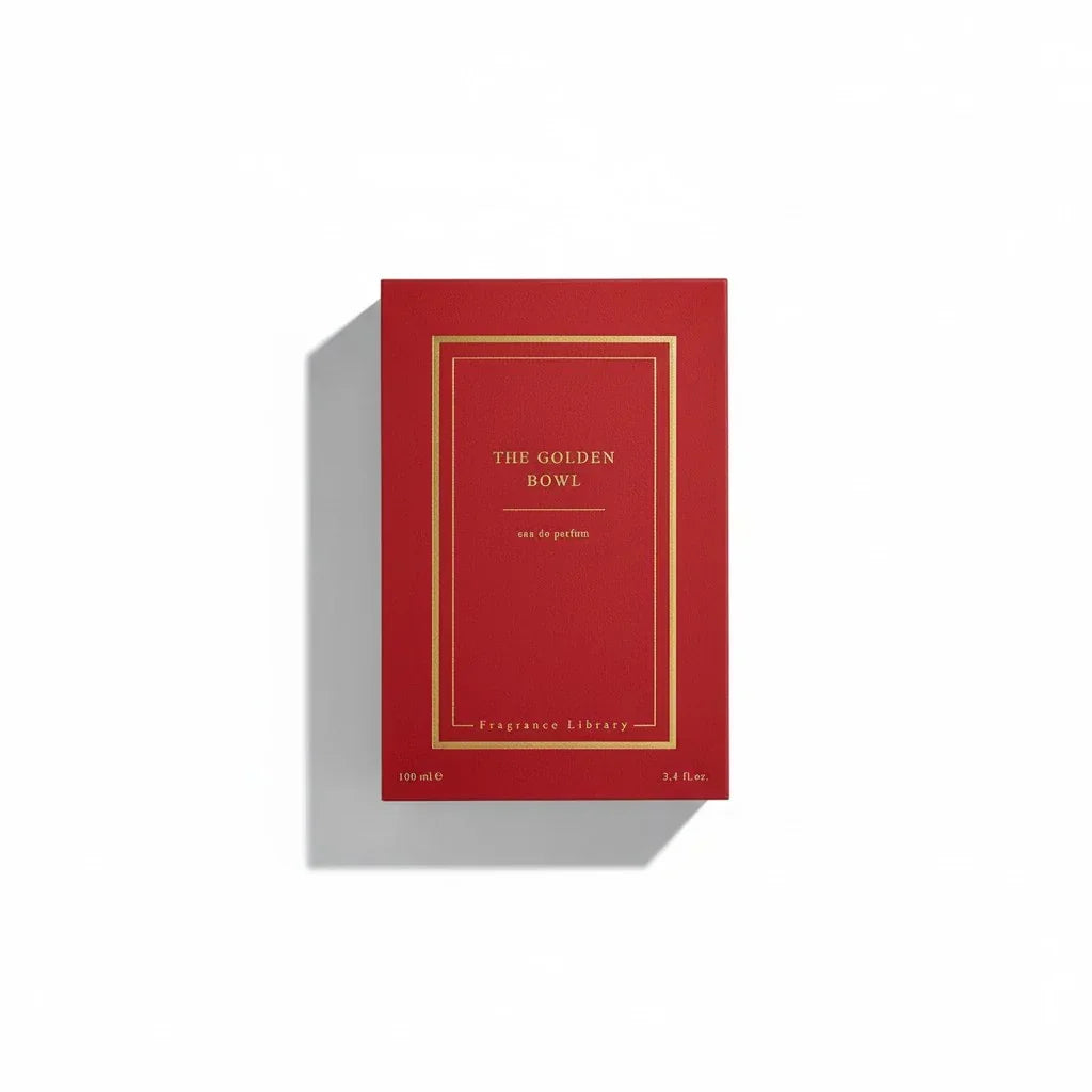 Rote Verpackung des Fragrance Library The Golden Bowl Eau de Parfum.