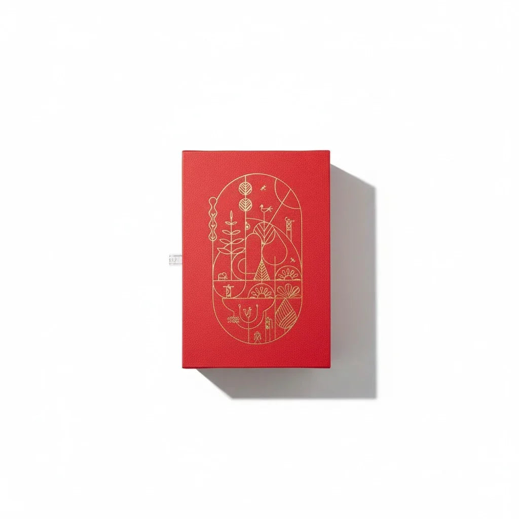 Rote Verpackung des Fragrance Library The Grapes of Wrath Eau de Parfum mit goldenem Design.