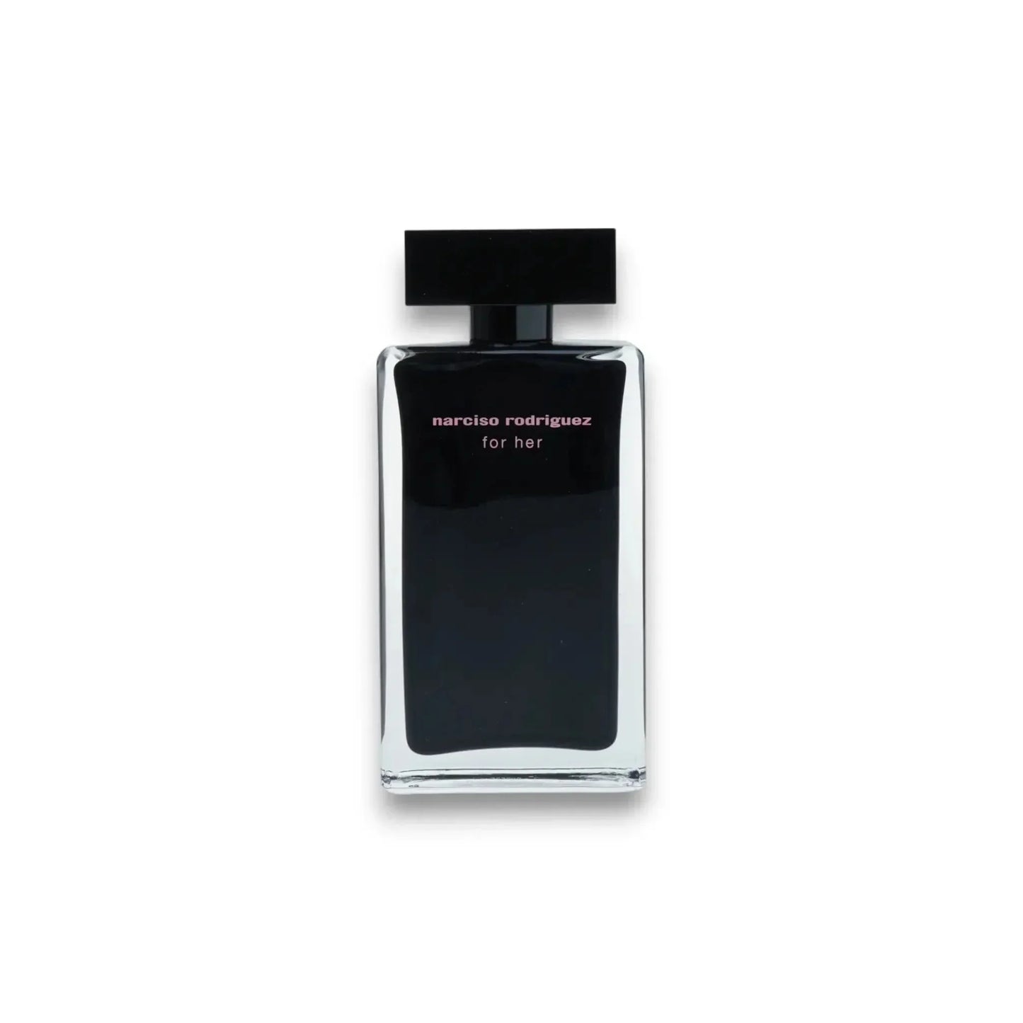 Elegantes Damenparfum Eau de Toilette in rechteckigem, schwarzem Flakon auf weißem Hintergrund