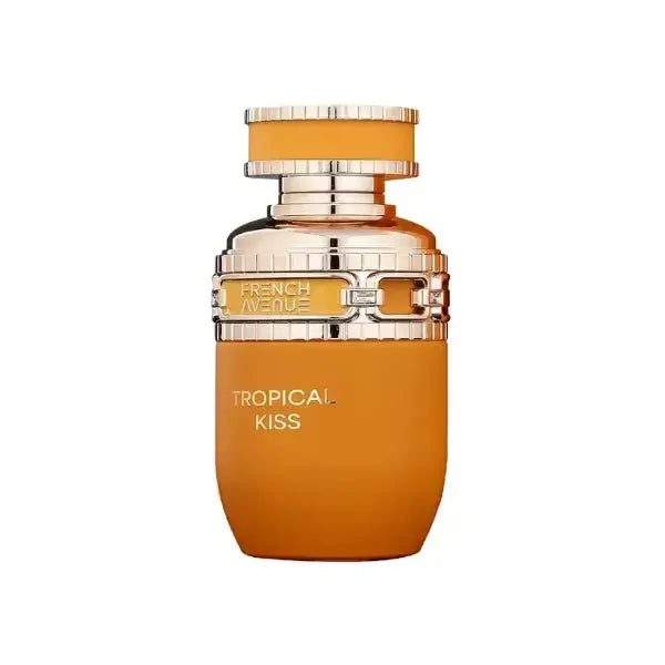 Orange-goldenes Eau de Parfum Flakon French Avenue Tropical Kiss, luxuriöses Damenparfum