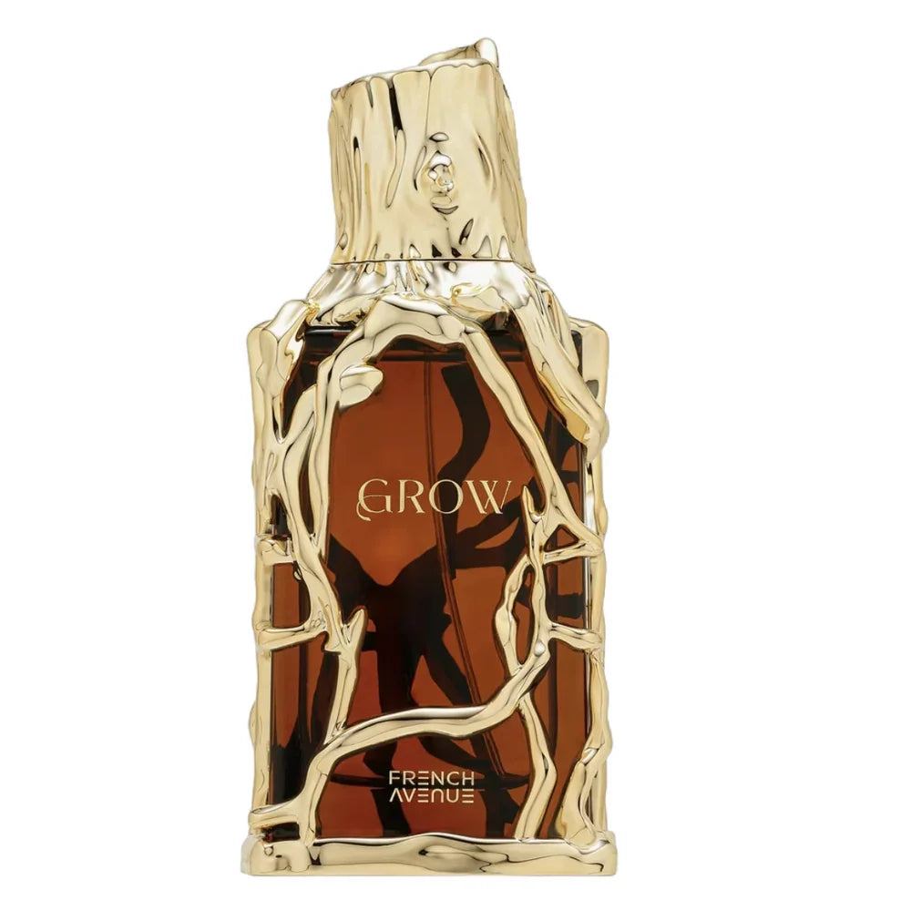 Luxusparfum Grow French Avenue 100ml, brauner Flakon mit goldener, verzweigter Verzierung
