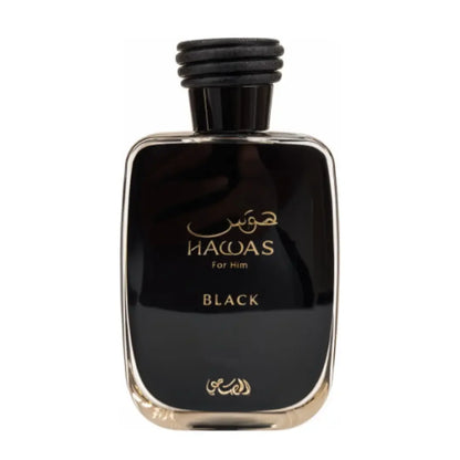 HAWAS For Him Black – Luxus Herrenparfum mit edlem Design und goldener Beschriftung