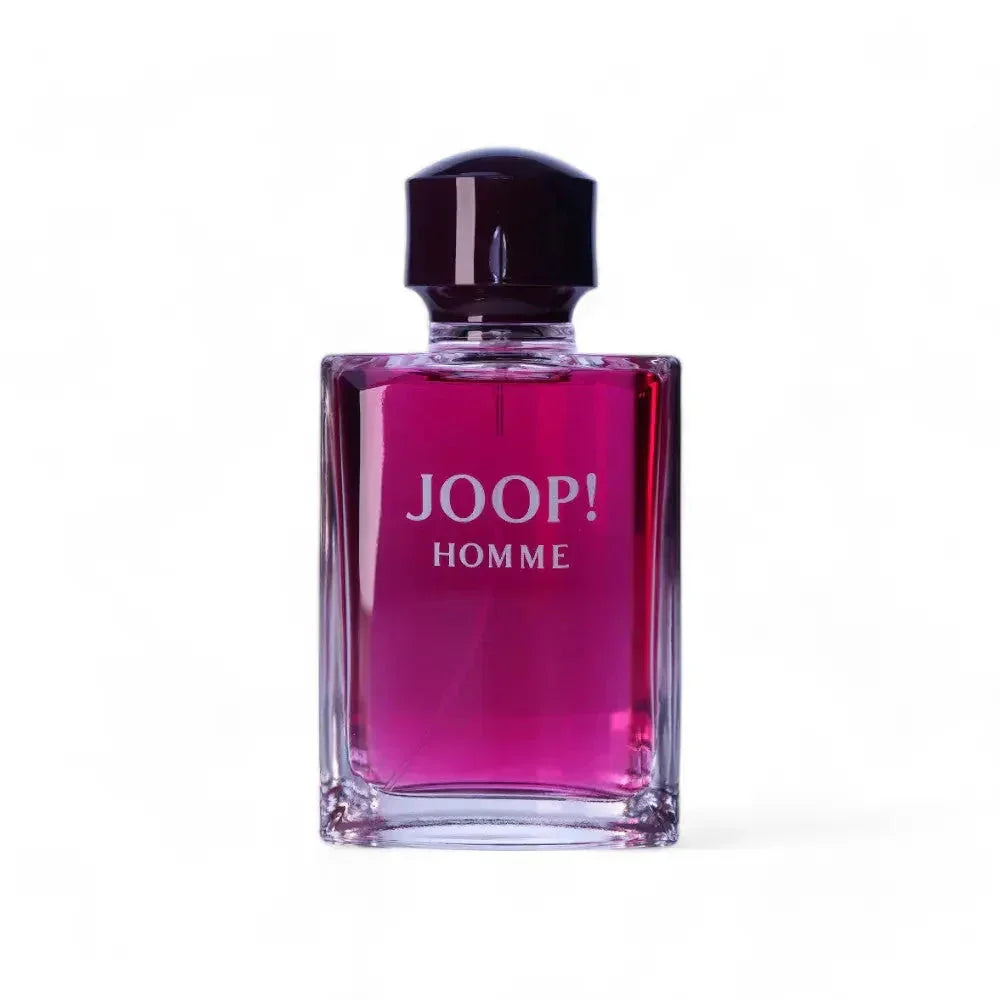 Joop Homme Eau de Toilette Herrenduft, lila Flakon vor weißem Hintergrund