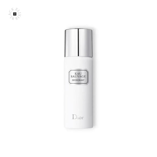 Weißer Dior Eau Sauvage Deodorant Spray mit silbernem Deckel auf weißem Hintergrund