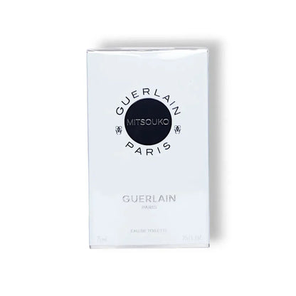 Guerlain Mitsouko Eau de Toilette Luxusparfum Verpackung, weißes Design, 75ml