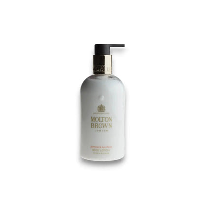 Körperlotion mit Spender, weiße Flasche, goldener Schriftzug, Duft Jasmine Sun Rose