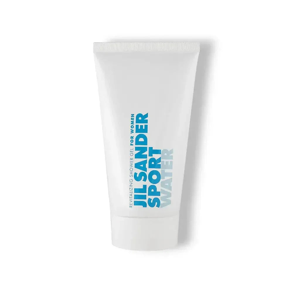 Jil Sander Sport Water Duschgel für Damen, weiße Tube mit blauer Aufschrift, Produktfoto