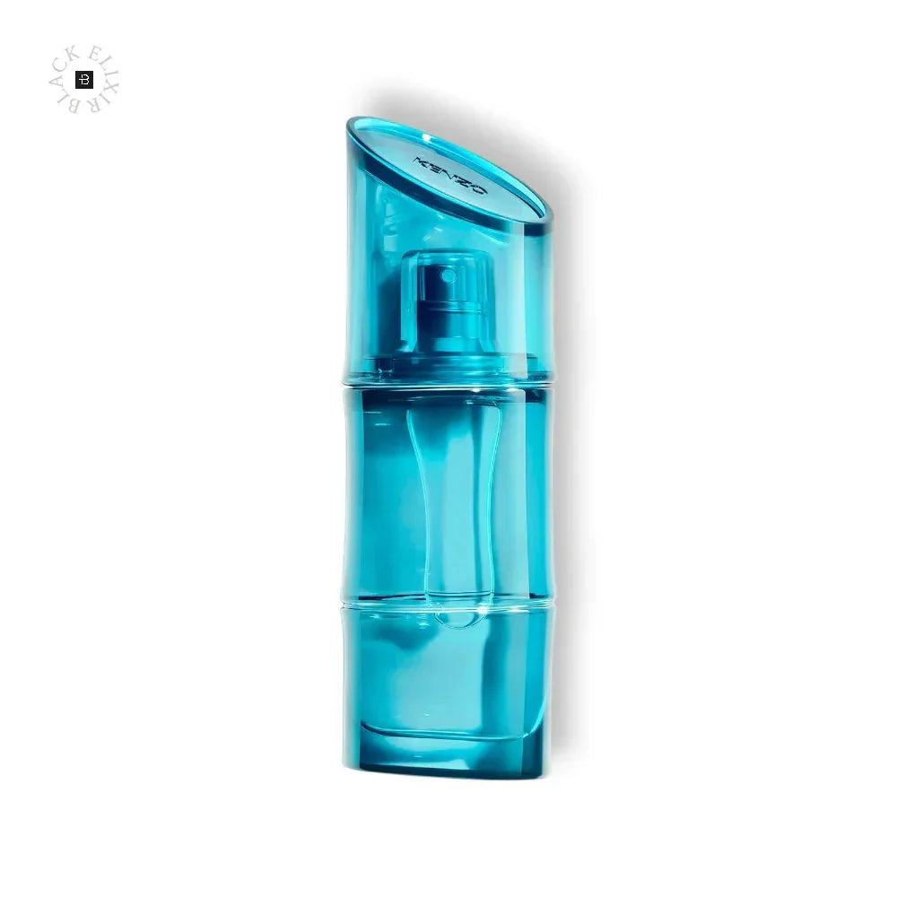 Modernes, blaues Parfumflakon Eau de Toilette, 60 ml, vor weißem Hintergrund.