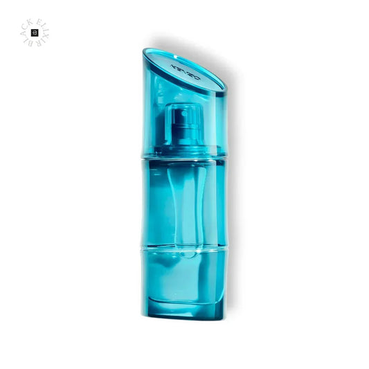 Modernes, blaues Parfumflakon Eau de Toilette, 60 ml, vor weißem Hintergrund.