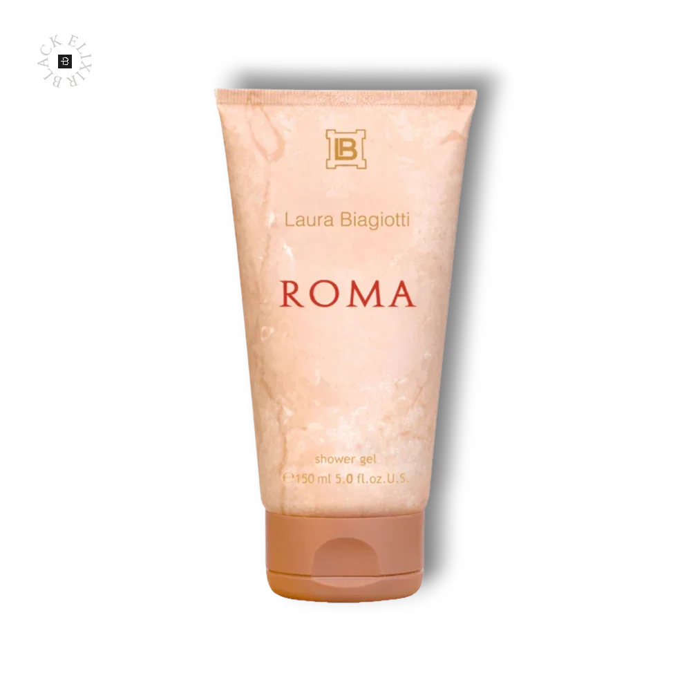Laura Biagiotti Roma Woman Duschgel in einer beigefarbenen Tube.