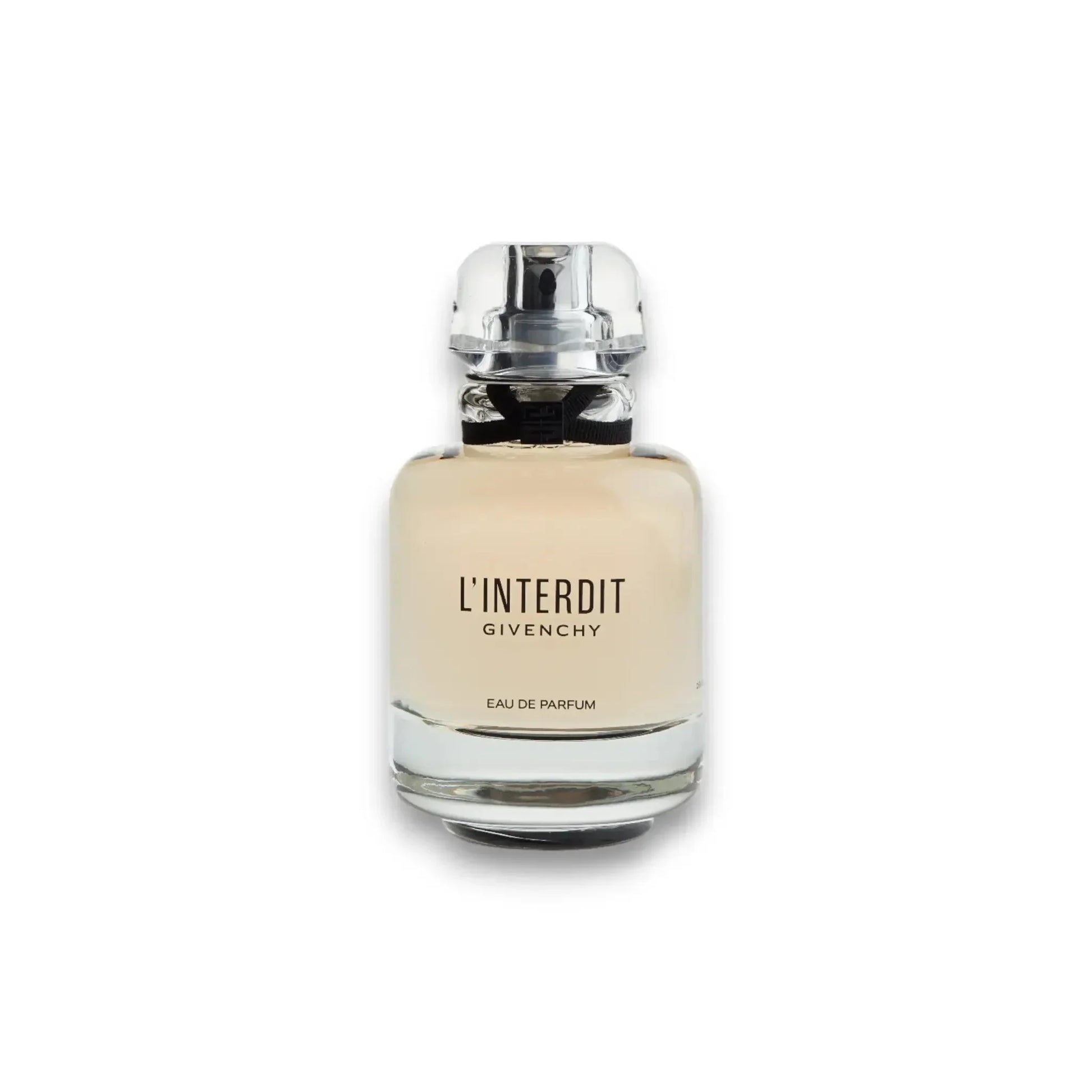 Edles Parfumflakon L'Interdit Eau de Parfum mit transparentem Glas und klarer Flüssigkeit