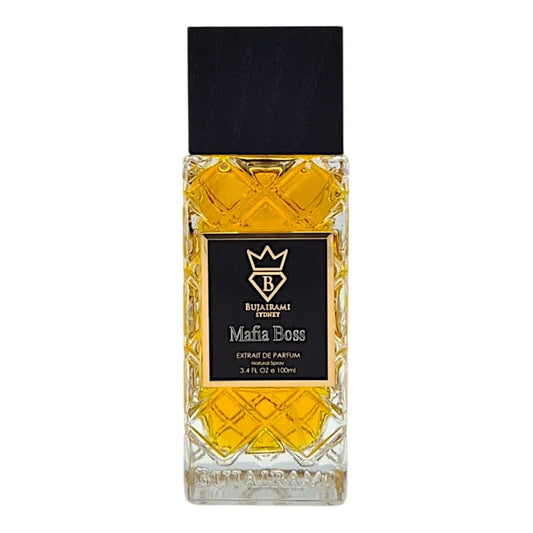 Luxus Parfum Mafia Boss von Bujairami Sydney, Extrait de Parfum in edler Glasflasche mit schwarzer Kappe
