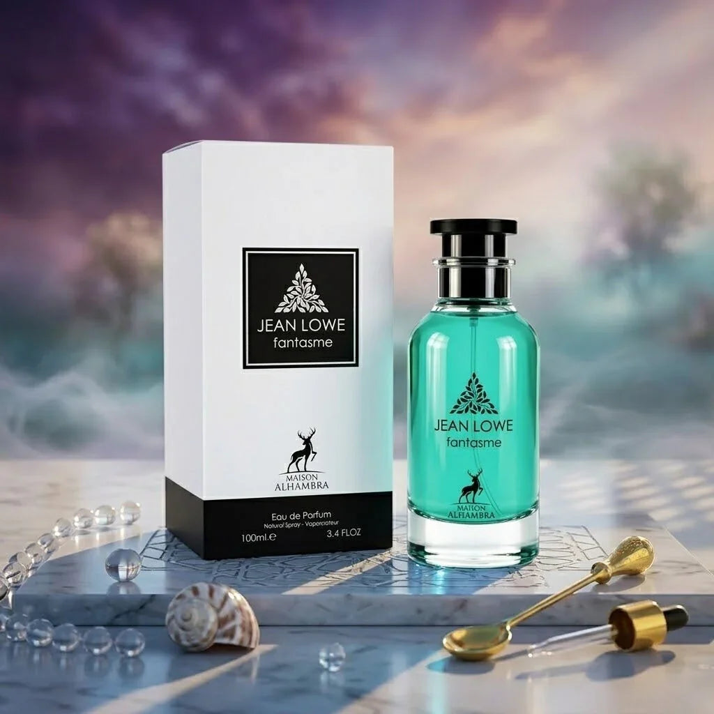 Jean Lowe Fantasme Eau de Parfum von Maison Alhambra, luxuriöser Duft in türkisfarbener Flasche