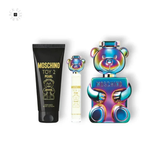 Moschino Toy 2 Pearl Geschenkset mit bunter Bärchen-Parfumflasche, Bodylotion und Miniatur