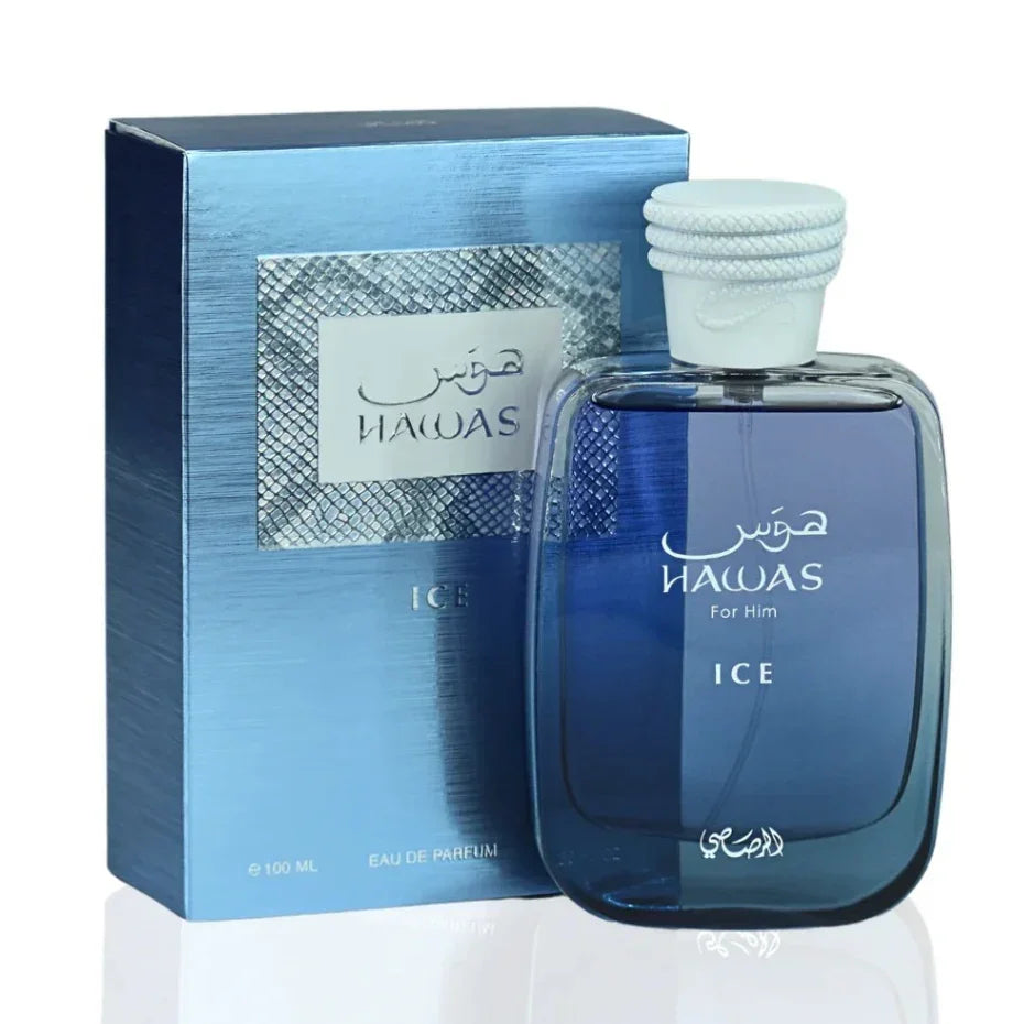 Hawas Ice Eau de Parfum für Herren, luxuriöser blauer Flakon mit Geschenkbox