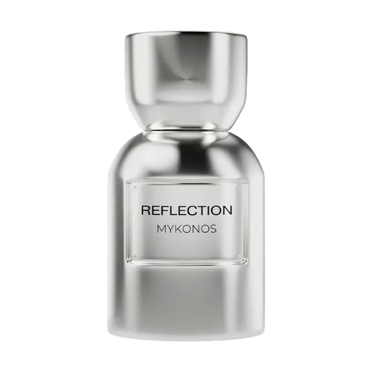 Mykonos Reflection Extrait de Parfum in einem eleganten, silberfarbenen Glasflakon