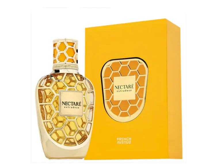 Luxusparfumflakon mit goldenem Wabenmuster und gelber Parfumverpackung, 90ml