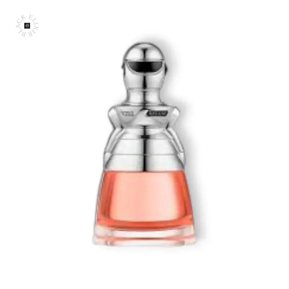 Luxus Damenparfum in futuristischer Flasche mit silbernem Verschluss und rosa Duft
