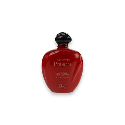 Rote Flasche Hypnotic Poison Bodylotion mit schwarzem Deckel auf weißem Hintergrund