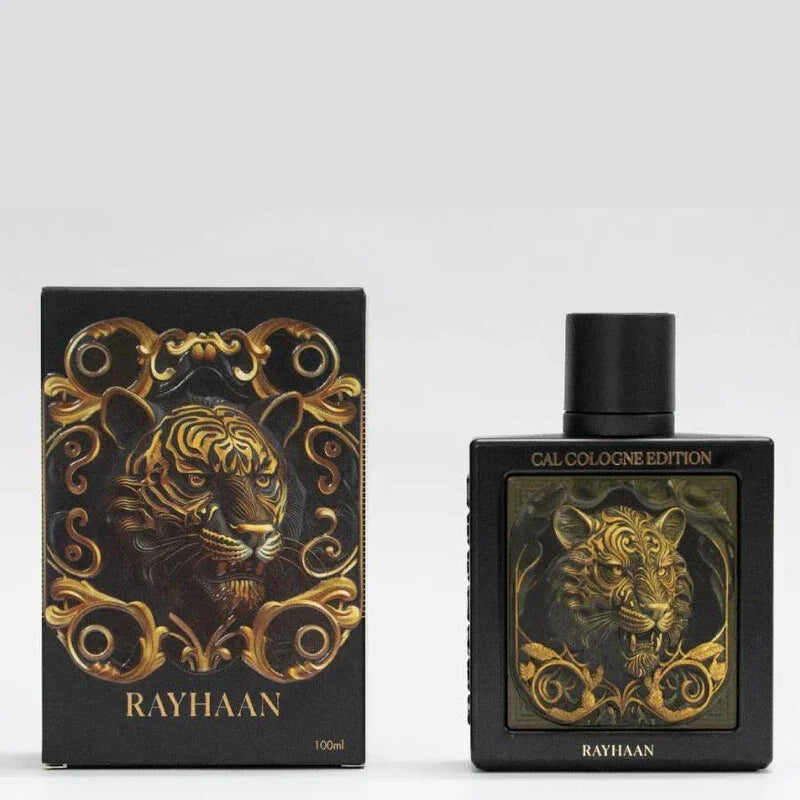 Rayhaan Herrenduft Eau de Parfum mit Tiger-Motiv, luxuriöses Parfum, 100ml Flakon und Verpackung