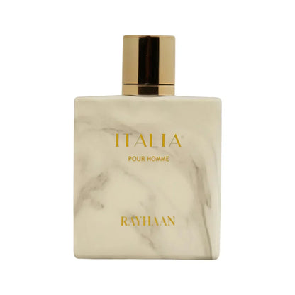 Luxus Herrenparfum Flakon Rayhaan Italia 100ml, marmoriertes Design, goldener Verschluss
