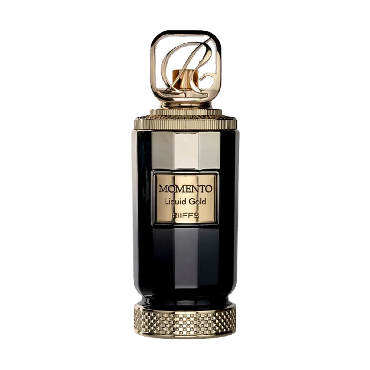 Riiffs Momento Liquid Gold Extrait de Parfum Flakon in Schwarz und Gold