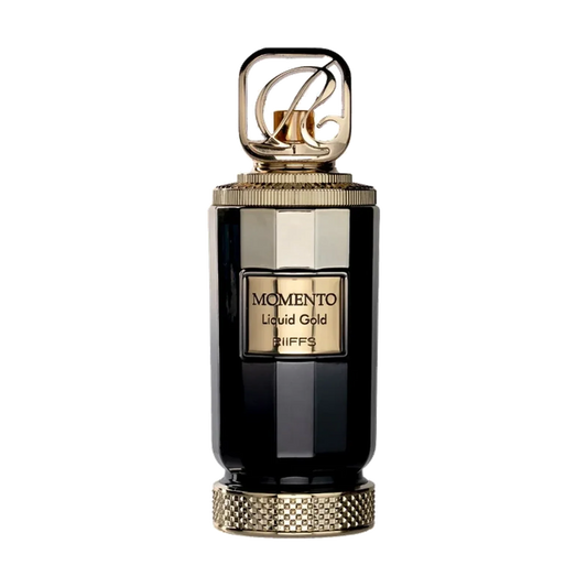 Riiffs Momento Liquid Gold Extrait de Parfum Flakon in Schwarz und Gold